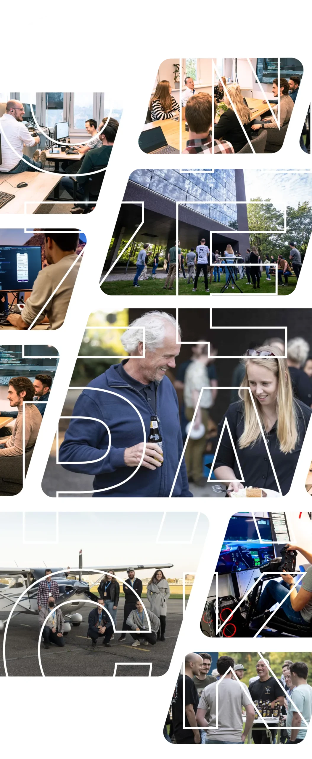Collage van Wolfpack-collega’s en teamuitjes