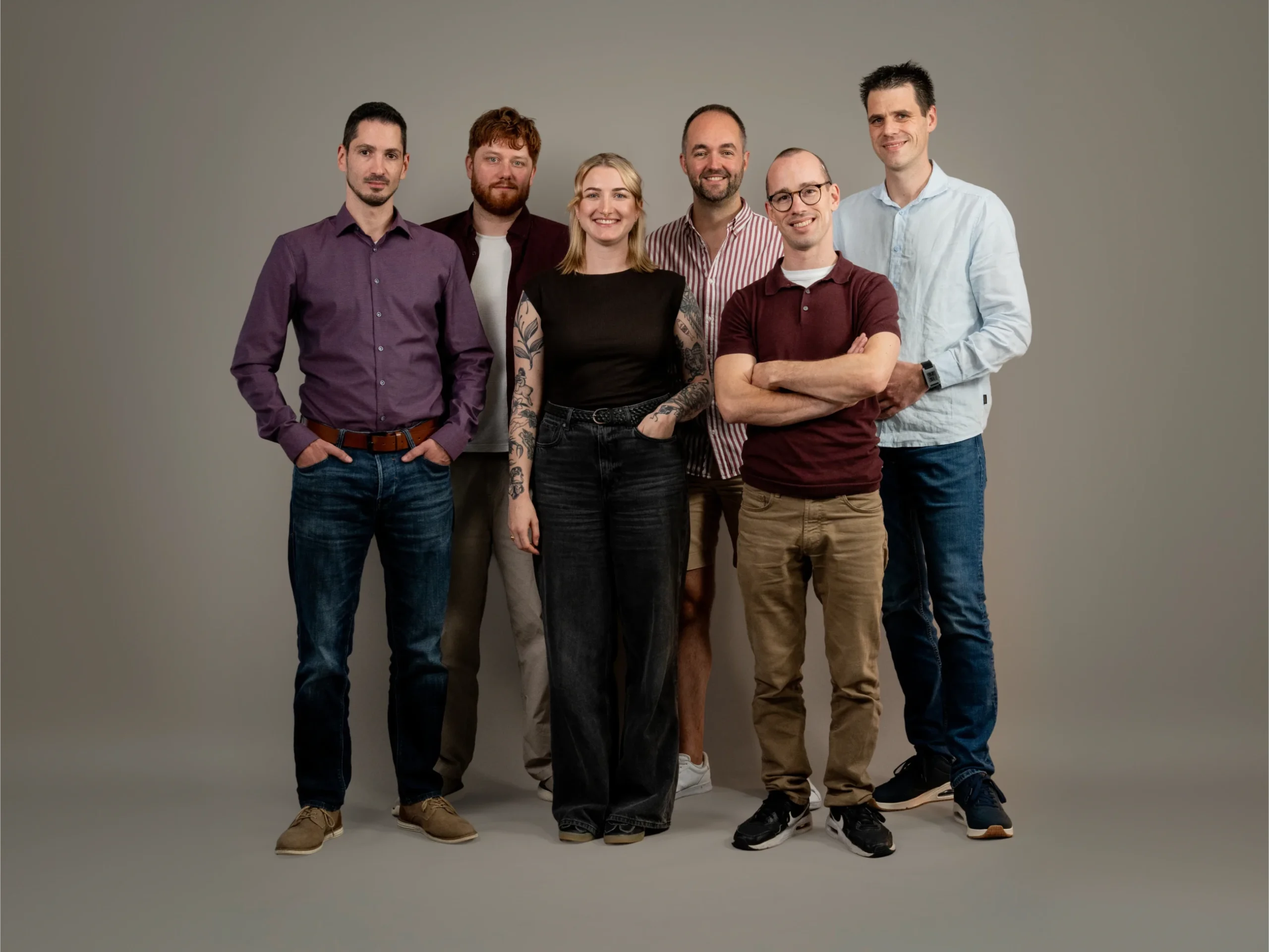 Groepsfoto van het productteam van Wolfpack